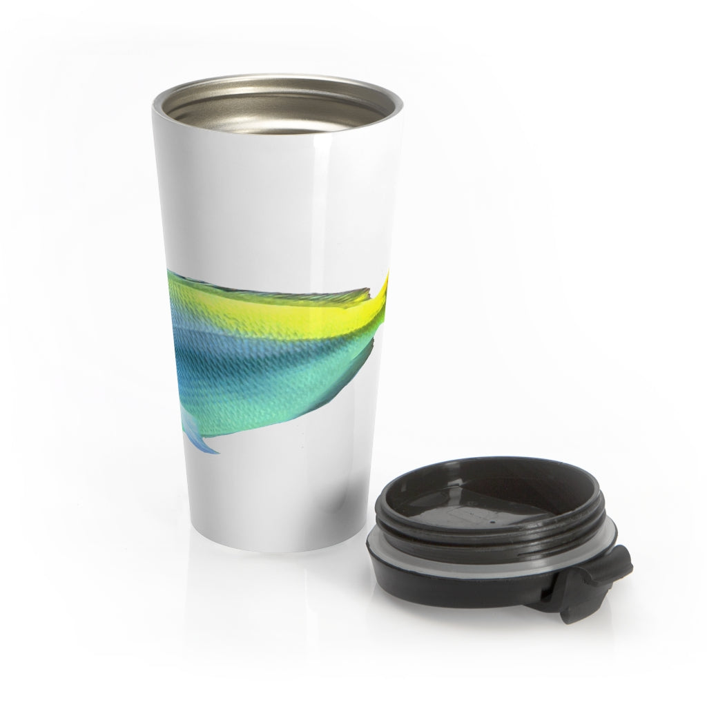 Light Blue and Yellow Fish Stainless Steel Travel Mug