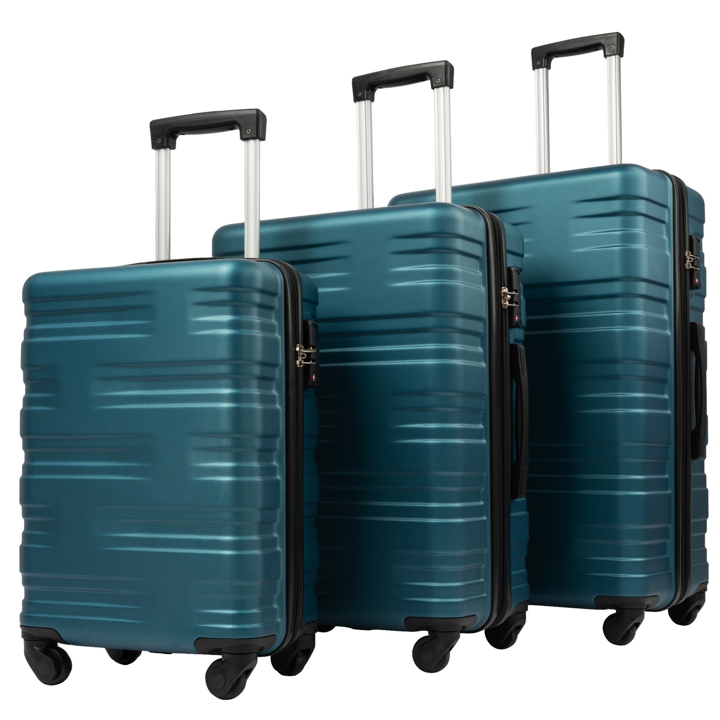 Hardshell Luggage Sets 3 Pcs Spinner Suitcase with TSA Lock Lightweight 20''24''28'' Navy + ABS