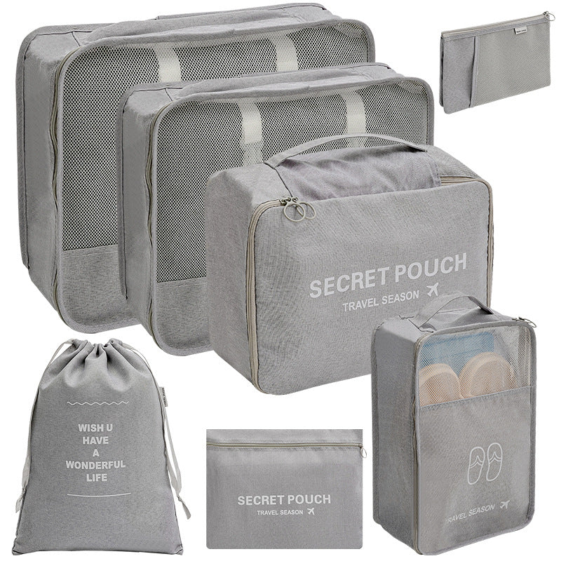 7PCS travel storage bag set, lipstick, makeup, washing, digital folding and organizing bag, bundle mouth luggage bag