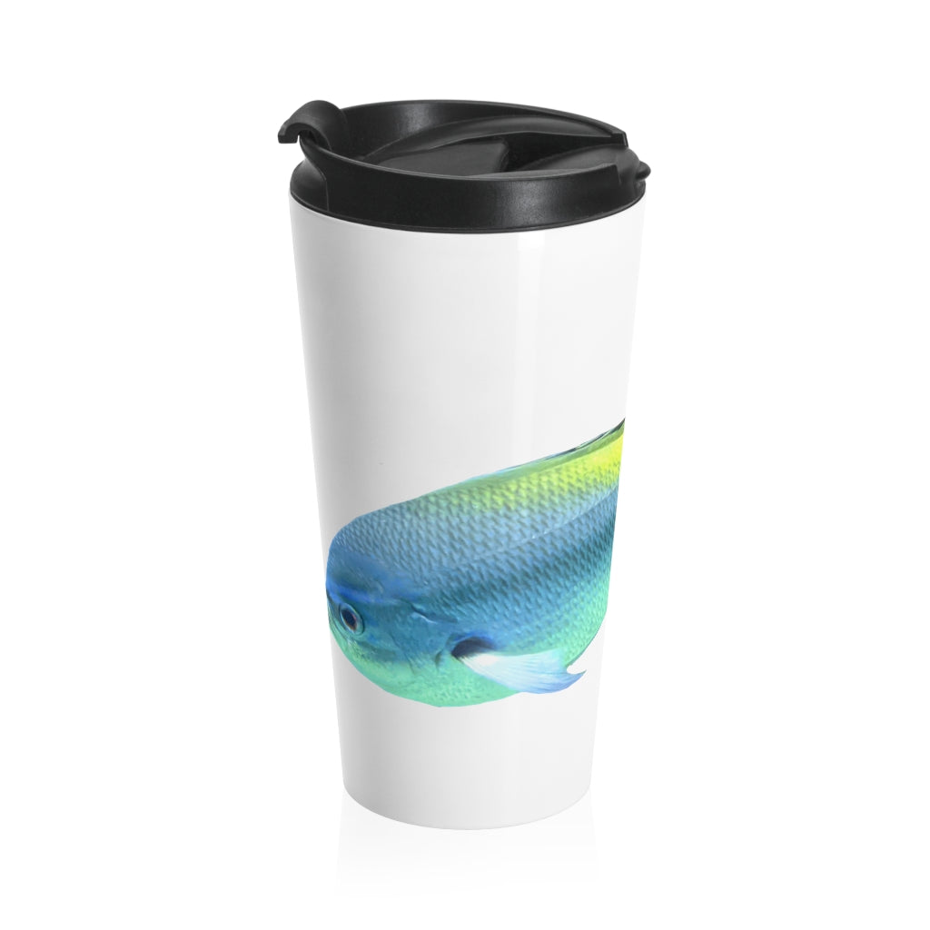 Light Blue and Yellow Fish Stainless Steel Travel Mug