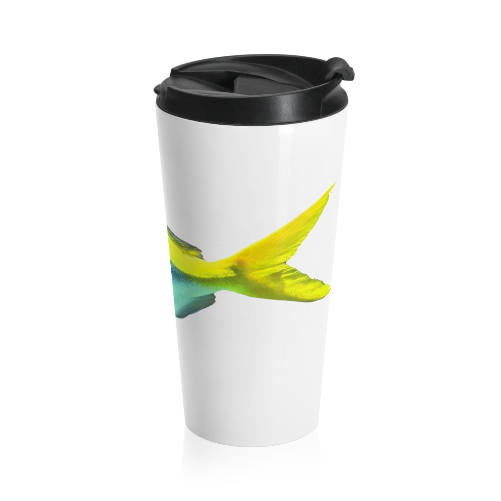 Light Blue and Yellow Fish Stainless Steel Travel Mug