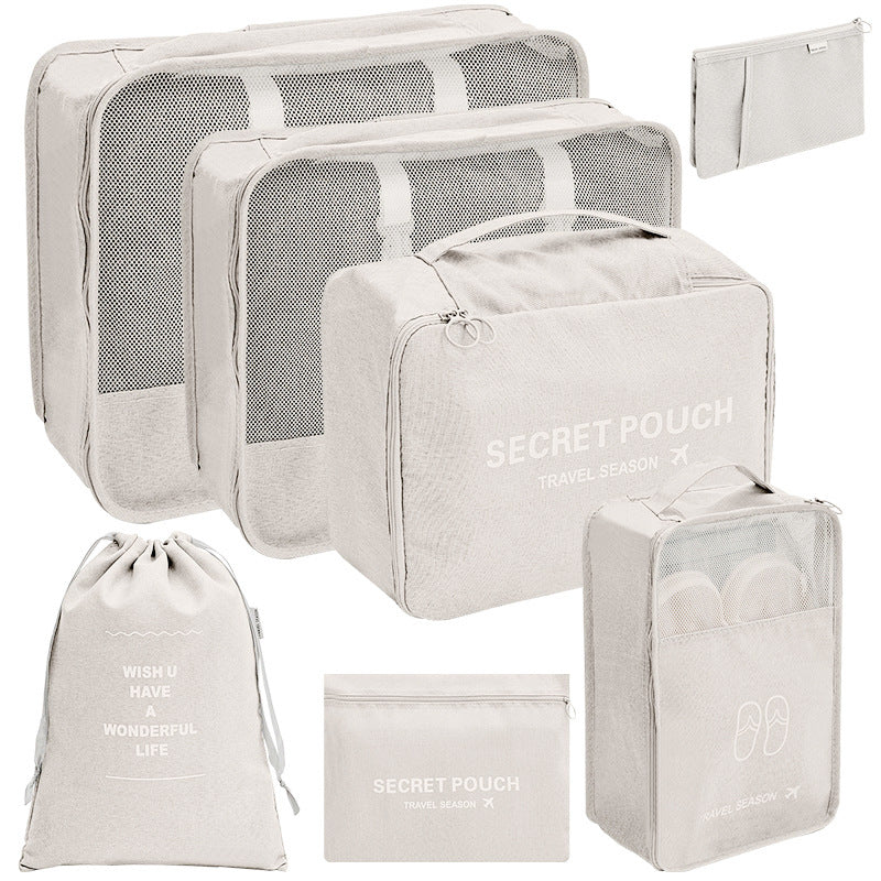 7PCS travel storage bag set, lipstick, makeup, washing, digital folding and organizing bag, bundle mouth luggage bag