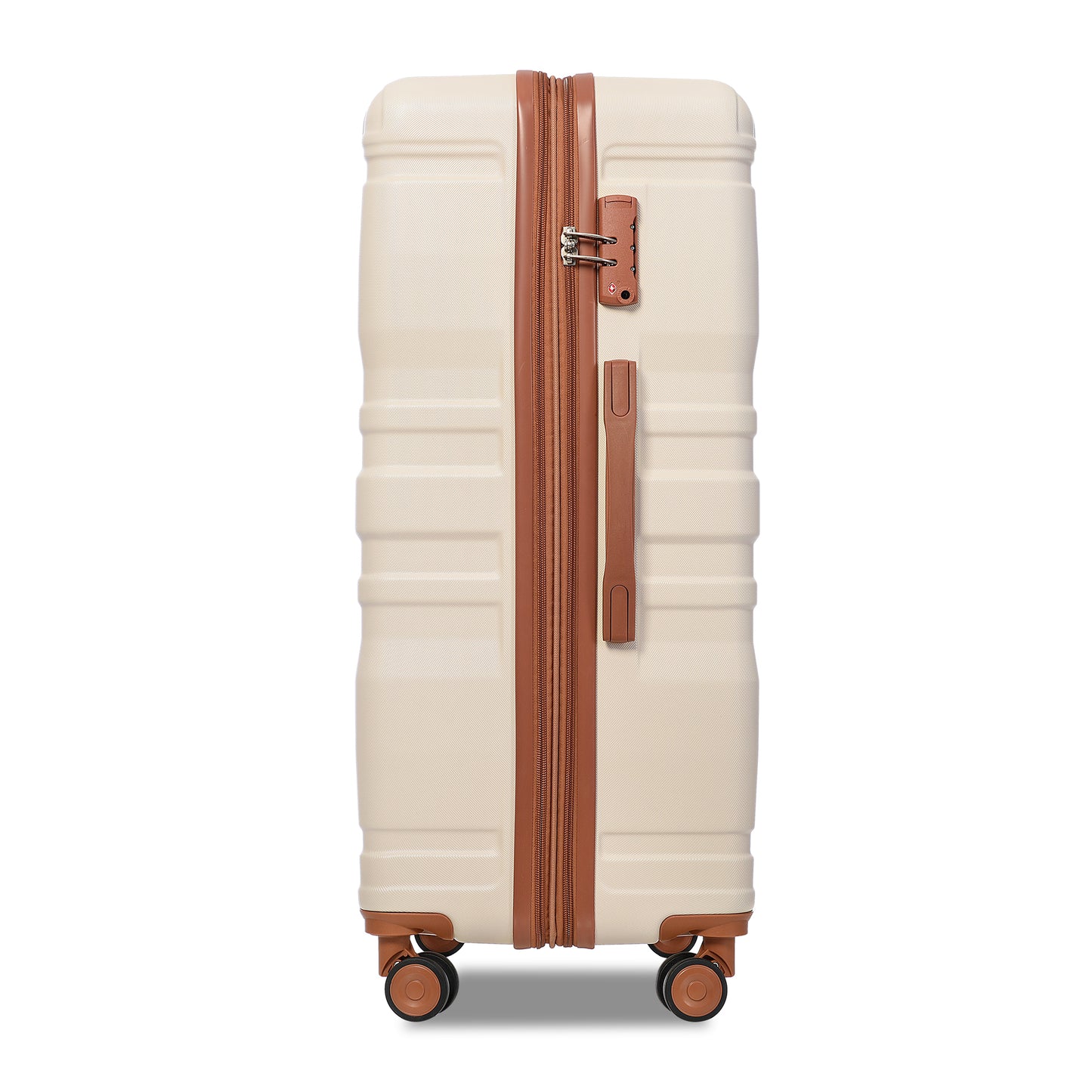Luggage Sets New Model Expandable ABS Hardshell 3pcs Clearance Luggage (Beige and Brown)