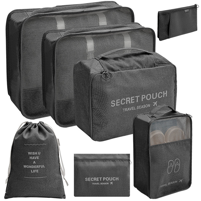 7PCS travel storage bag set, lipstick, makeup, washing, digital folding and organizing bag, bundle mouth luggage bag