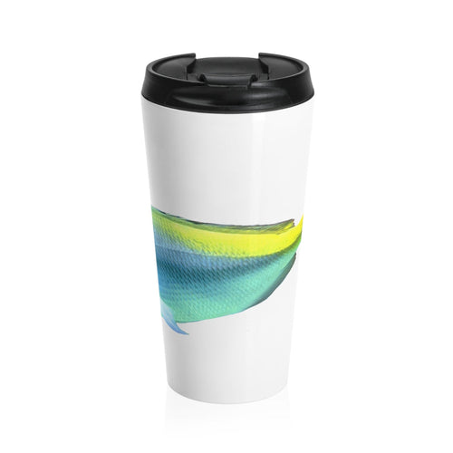 Light Blue and Yellow Fish Stainless Steel Travel Mug