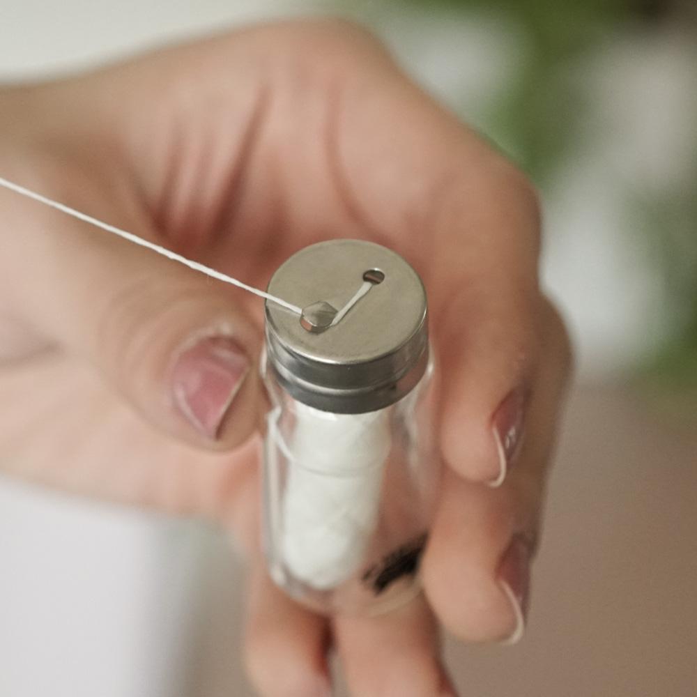 Charcoal Dental Floss in Glass Bottle